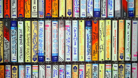 Casset, cinta, música, anyada, dècada de 1980, anys 70, Hi-Fi