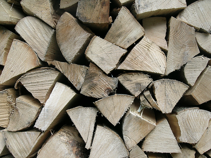 tre, ved, tømmer, tre - materiale, bakgrunner, stabel, brun