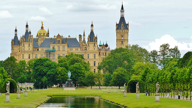 Schwerin, slottet i Schwerin, slott, Mecklenburg-Vorpommern, Tyskland, arkitektur, platser av intresse