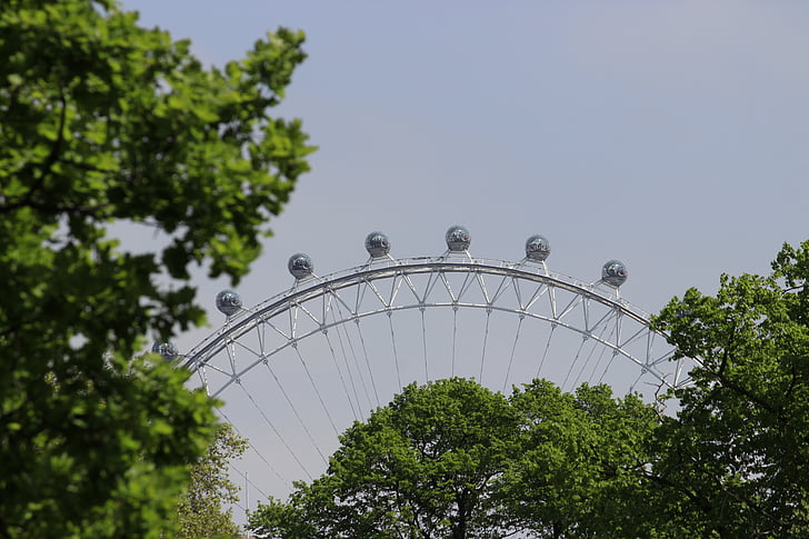 London, Noria, London eye, attraktion, träd, pariserhjul, nöjespark