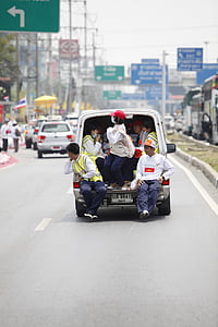 Thailand, Street, Road, bil, personer, överbelastning, trafik