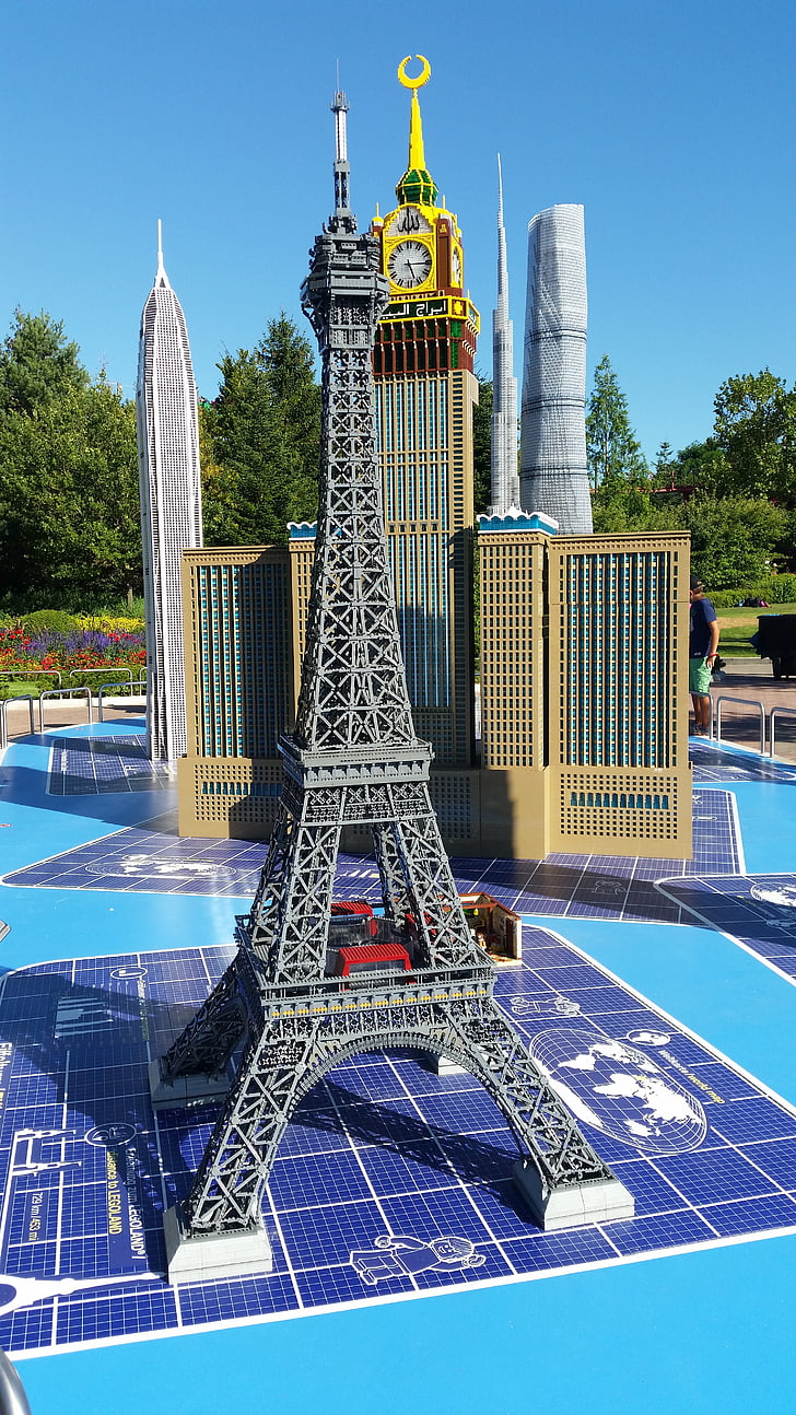 eiffel tower, legoland, paris, amusement park, miniatures, capital, landmark
