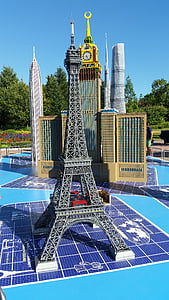 Eiffeltornet, Legoland, Paris, nöjespark, miniatyrer, huvudstad, landmärke