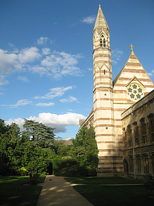 Oksfordo, Anglijoje, bokštas, dryžuotas, gražu, gražus, įspūdingas, senas