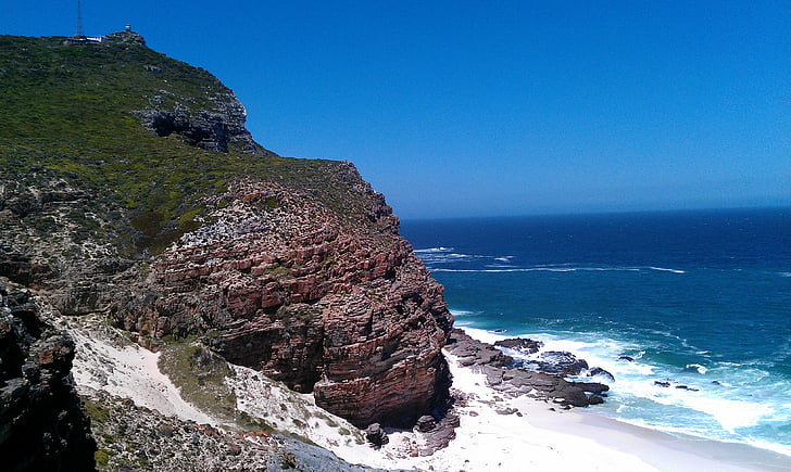 Diaz strand, Beach, eltelt, tenger, víz, Dél-Afrika, Cape point