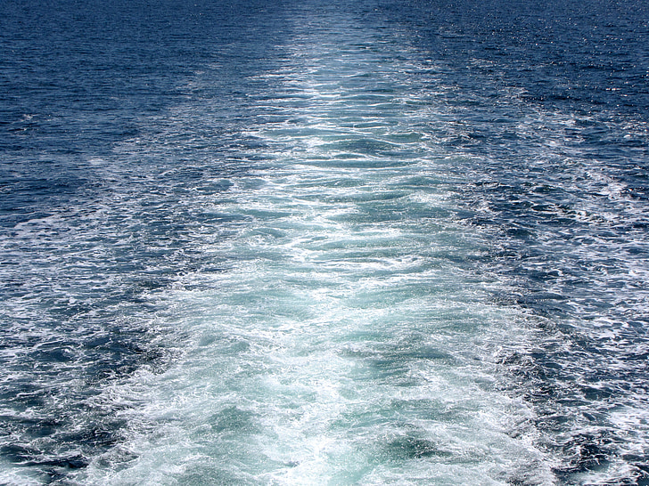 ferry, water, travel, ocean, blue, ship