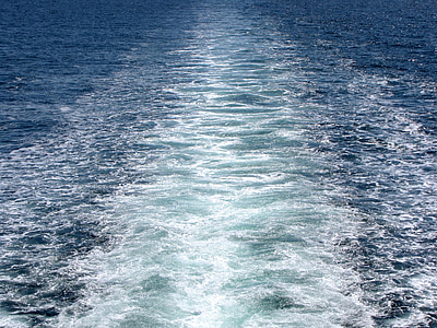 Ferry, eau, voyage, océan, bleu, navire