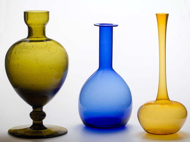 スティル ・ ライフ, ボトル, 花瓶, カラフルです, ガラス, デコ, 装飾