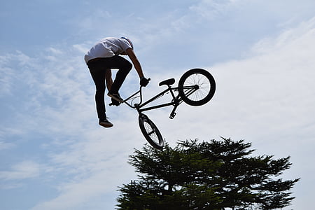 ποδήλατο, stunt, αέρα, τέχνασμα, κίνδυνος, ποδήλατο, στυλ