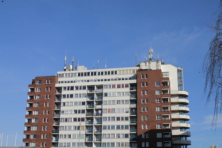 skyscraper, hamburg, architecture, high rise building in hamburg, apartment, urban Scene, built Structure
