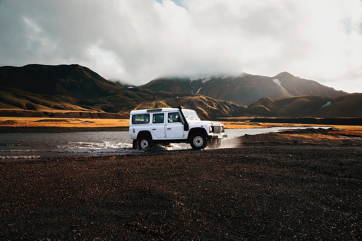 Land rover, Islanda, quattro ruote motrici, camion, auto, veicolo, automobile