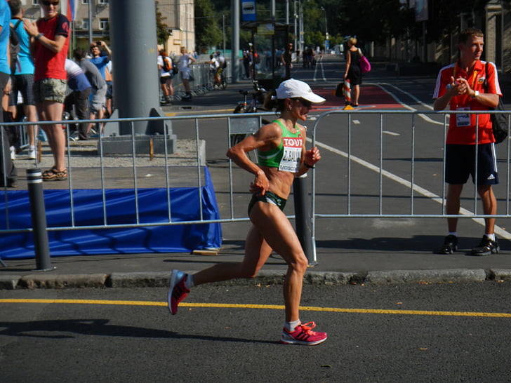 runner, race, competition, female, athlete, active, jogger