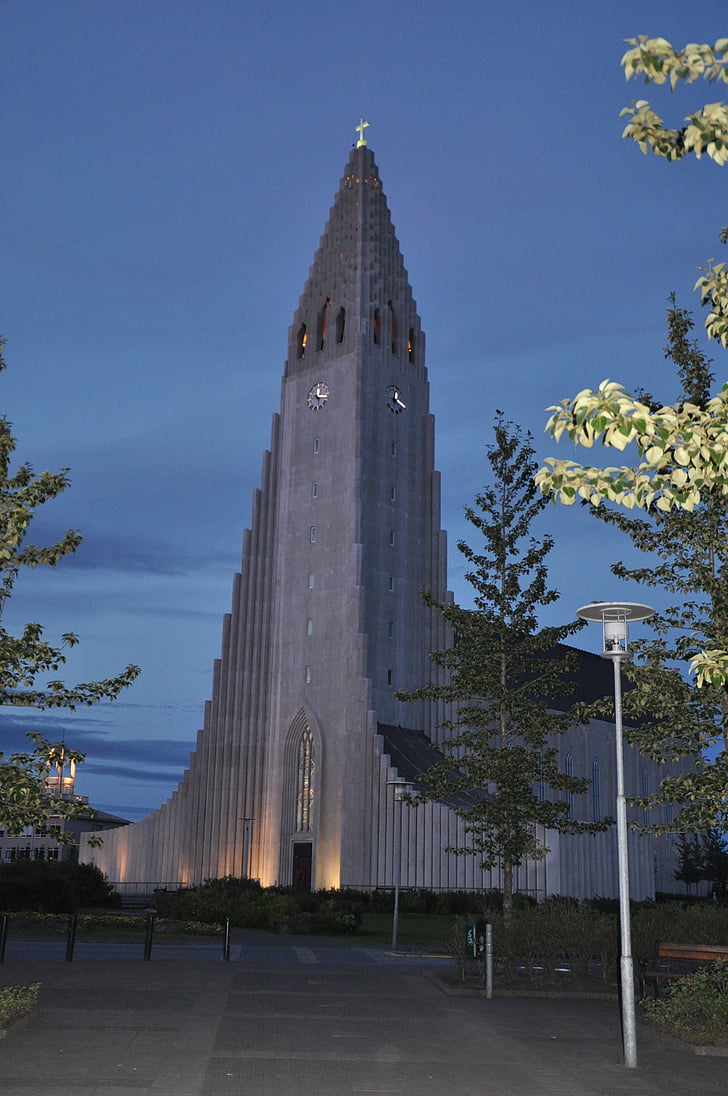 Reykjavik, Islandija, hallgrimskirkja, cerkev, guðjón samúelsson