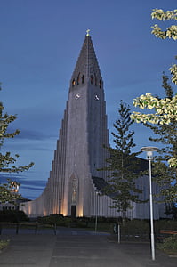 Reykjavík, Island, atrakcie Hallgrimskirkja, kostol, Guðjón samúelsson