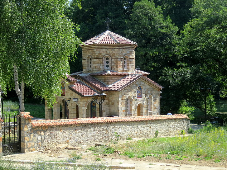 Kapel kecil, pemandangan, Albania