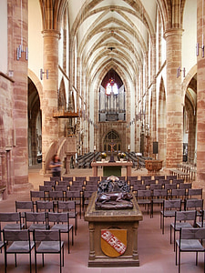 stiftskirche, St arnual, interiér, Gothic, kostol, oltár, stoličky