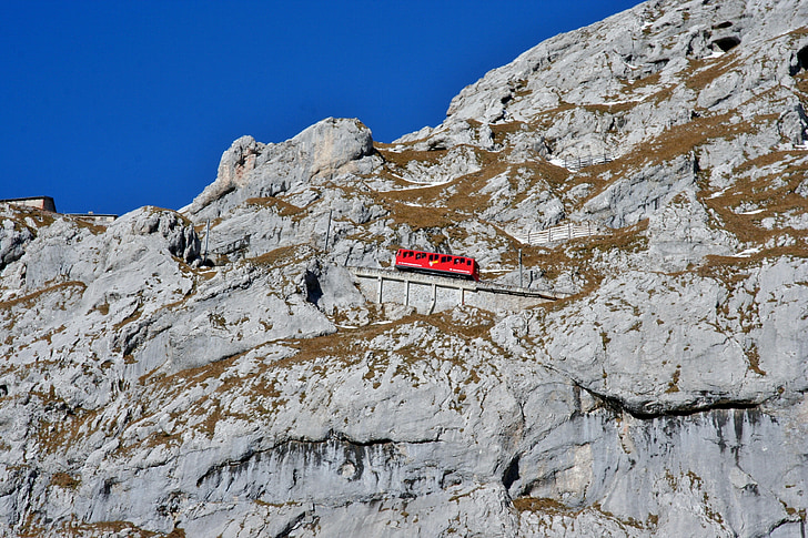 ferrocarril, gran pendent, Suïssa, Pilatus, els alps, muntanyes, paisatge
