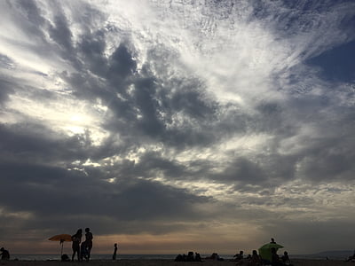 CEU, облака, пляж, Закат, мне?, небо, Облако - небо