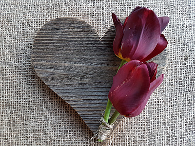 kwiaty, tulipany, serce, miłość, bukiet, tła, romans