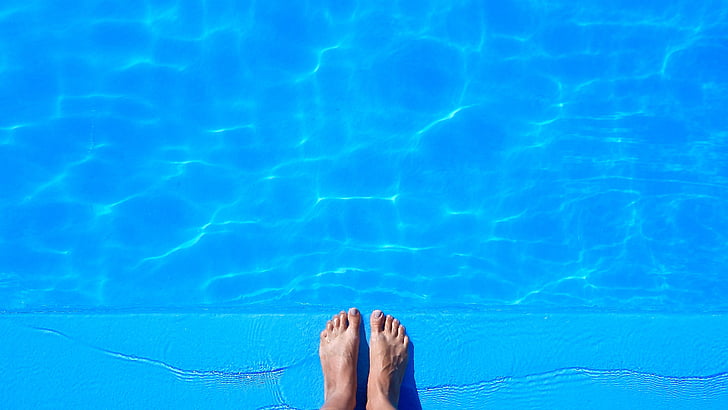 bassein, jalad, puhkuseks suletud, ferragosto, pool, aperitiiv, lõõgastus