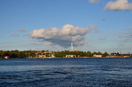 Stockholm, Svédország, víz, építészet, város, utca-és városrészlet, városi