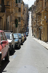Málta, óváros, autók, Park, történelmileg, közúti, város