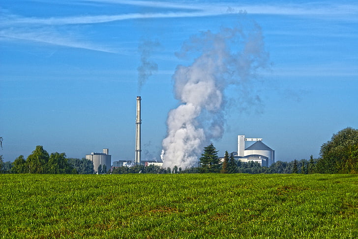 sugar factory, landscape, meadow, field, industry, agriculture