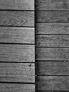 preto e branco, parquet, padrão, superfície, madeira, de madeira, madeira - material