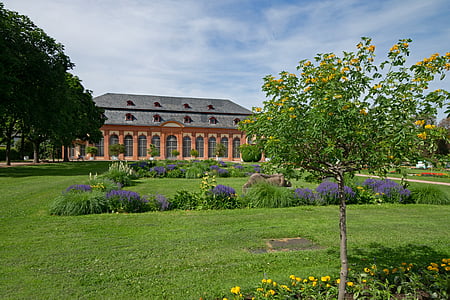 orangery, architecture, flowers, places of interest, building, darmstadt, hesse