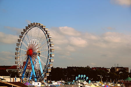 Karneval, sajam, festivala, nebo, putovanja, Ferris kotač, zabava