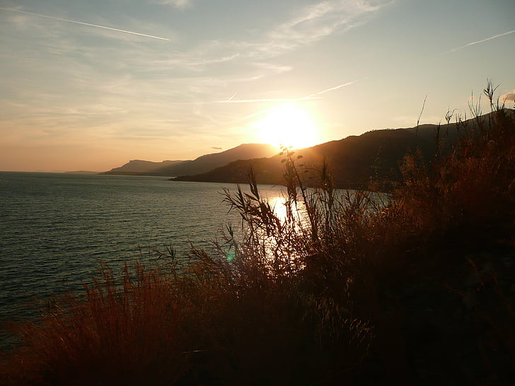 zachód słońca, Ventimiglia, Abendstimmung, Natura, morze, krajobraz, pejzaż