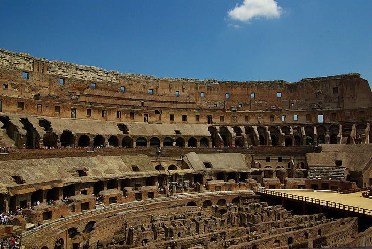 cristão, Colosseo, Anfiteatro, Itália, cidade, mochila