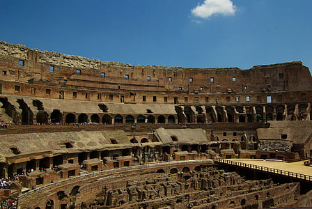 chrześcijańskie, Colosseo, amfiteatr, Włochy, Miasto, z plecakiem
