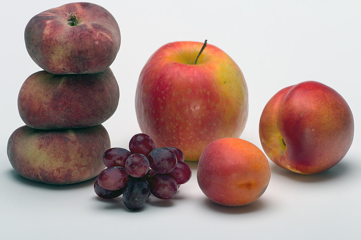 Obst, Still-Leben, Apple, Aprikosen, Pfirsiche