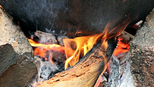 api, kayu, tradisional, api - fenomena alam, panas - suhu, api, pembakaran