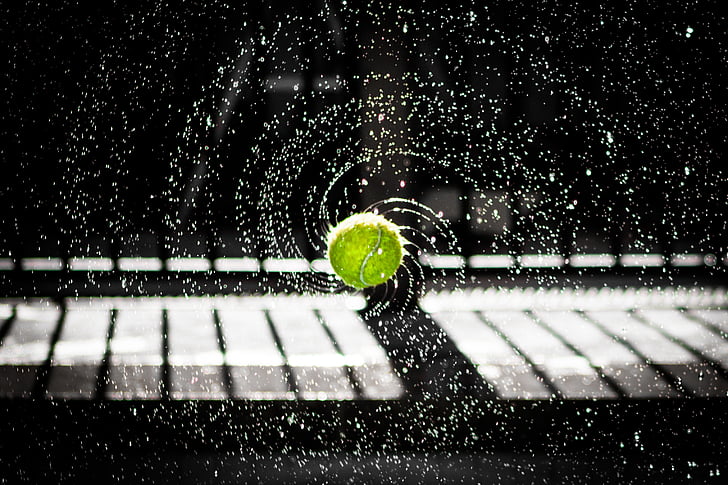 време, отпада, фотография, Тенис, топка, вода, бързо