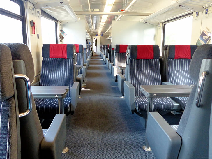 tren, seients, compartiment