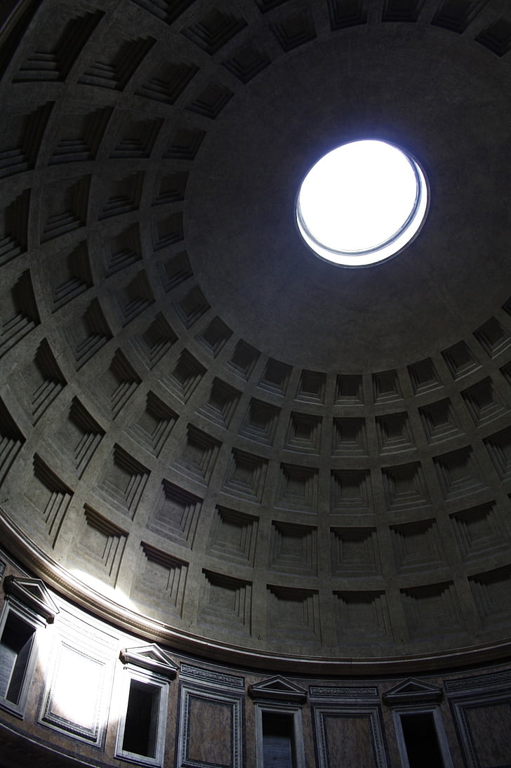 Pantheon, Itálie, sluneční světlo, reflektor, Řím, starověké, Roman