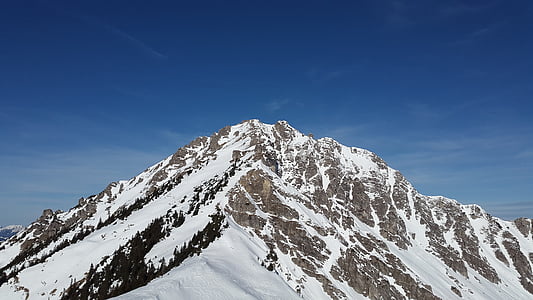 Ponten, Allgäu, hiver, Tannheim, Sommet, montagne, alpin