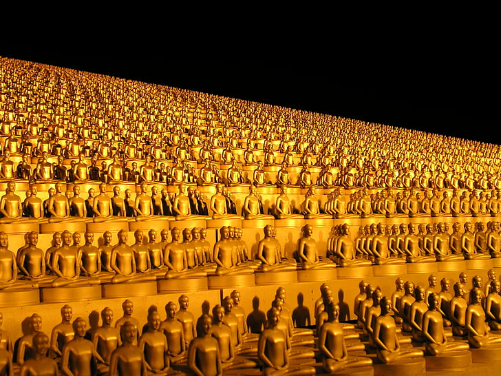 пагода dhammakaya, більш ніж, мільйон, budhas, золото, Буддизм, Wat
