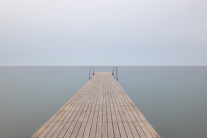sea, ocean, water, horizon, pier, wood - Material, flooring
