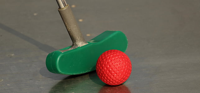 minigolfi, Mini golf club, sööb, Mini golf palli, palli, minigolfi taim, takistused