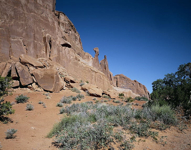Národní park Arches, Moab, Utah, Park avenue, Pískovec, krajina, Rock