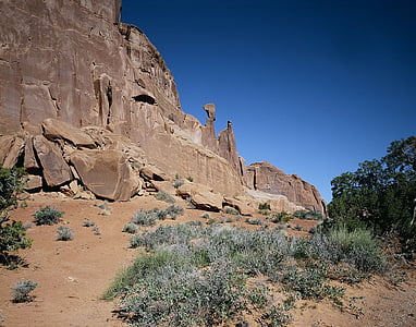 Arches nationalpark, Moab, Utah, Park avenue, sandsten, landskap, Rock