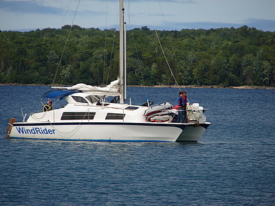 catamaran, sailboat, sailing, cat, lake, vessel, water