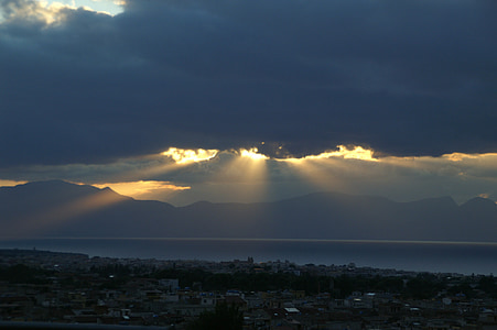 natur, solnedgang, Sicilia, abendstimmung
