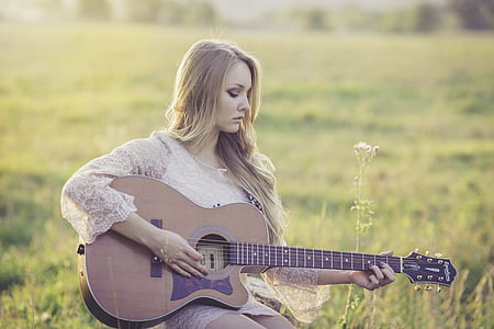 country, guitar, girl, music, instrument, musical, acoustic