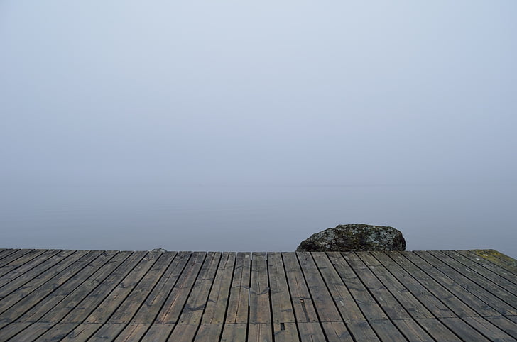 brouillard, jetée, Lac, débarcadère, océan, Pier, ponton