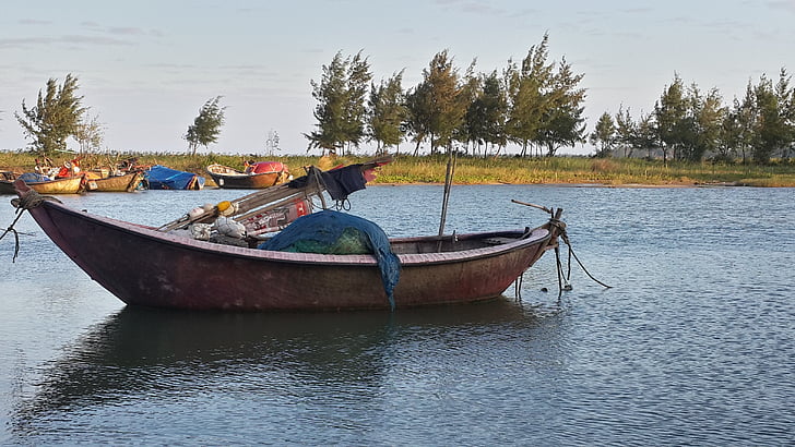 boat, river, fishing, nautical Vessel, nature, water