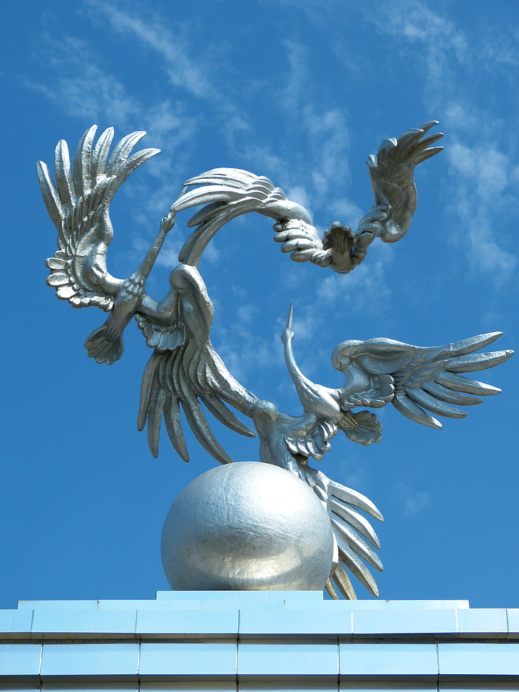 Tashkent, Plaza de la independencia, Monumento, cigüeñas, Uzbekistán